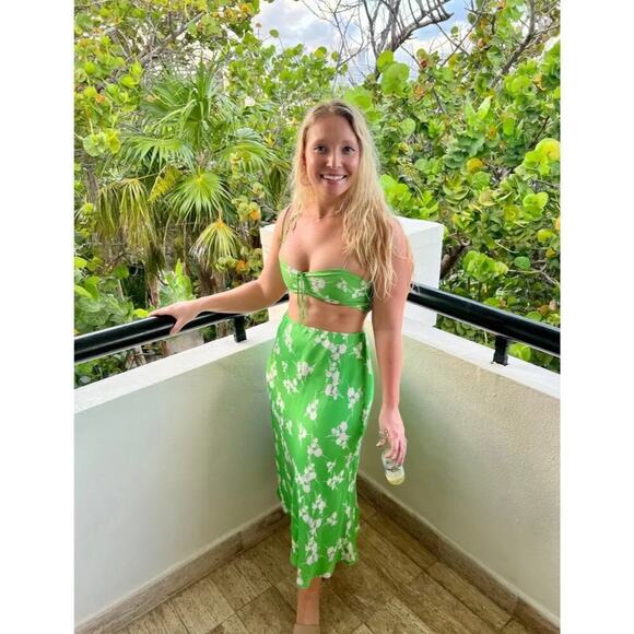 THIRD FORM Rolling Fields Bias Midi Skirt SZ 6 - Picture 1 of 16